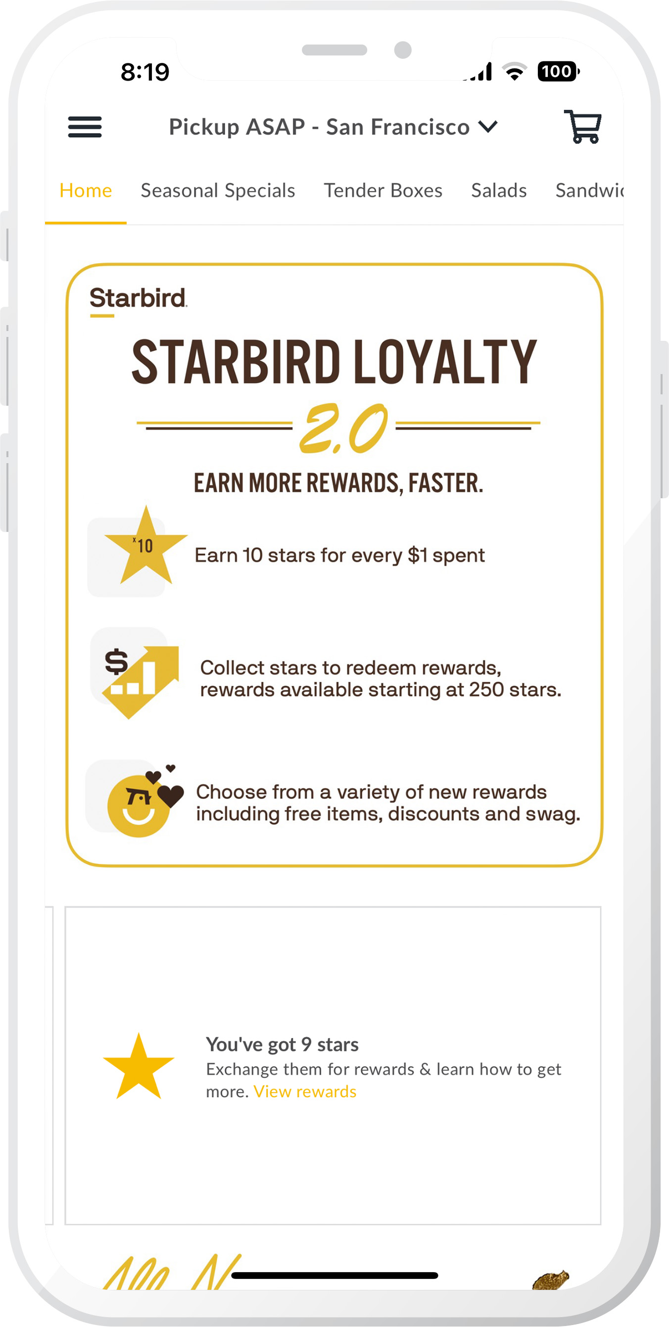 Starbird chicken app